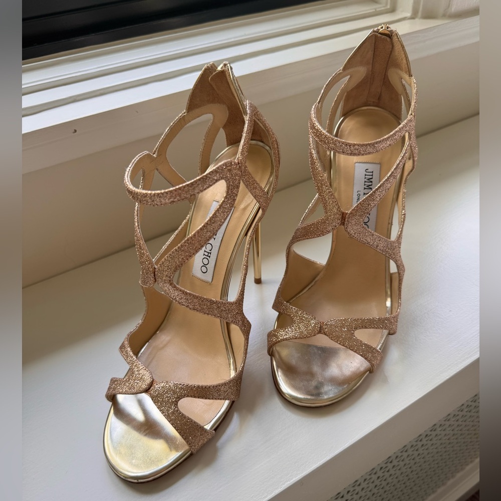 Jimmy Choo Gold Sandals 38.5